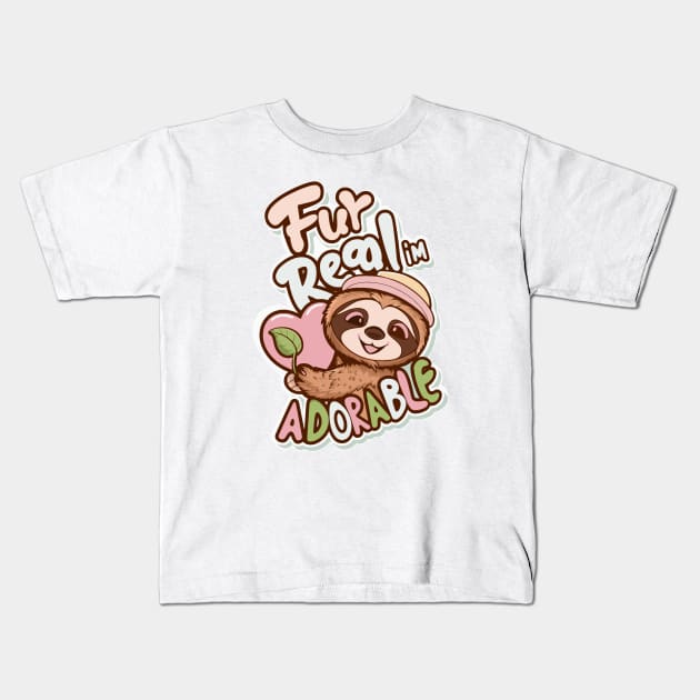 fur real im adorable Kids T-Shirt by Fashioned by You, Created by Me A.zed